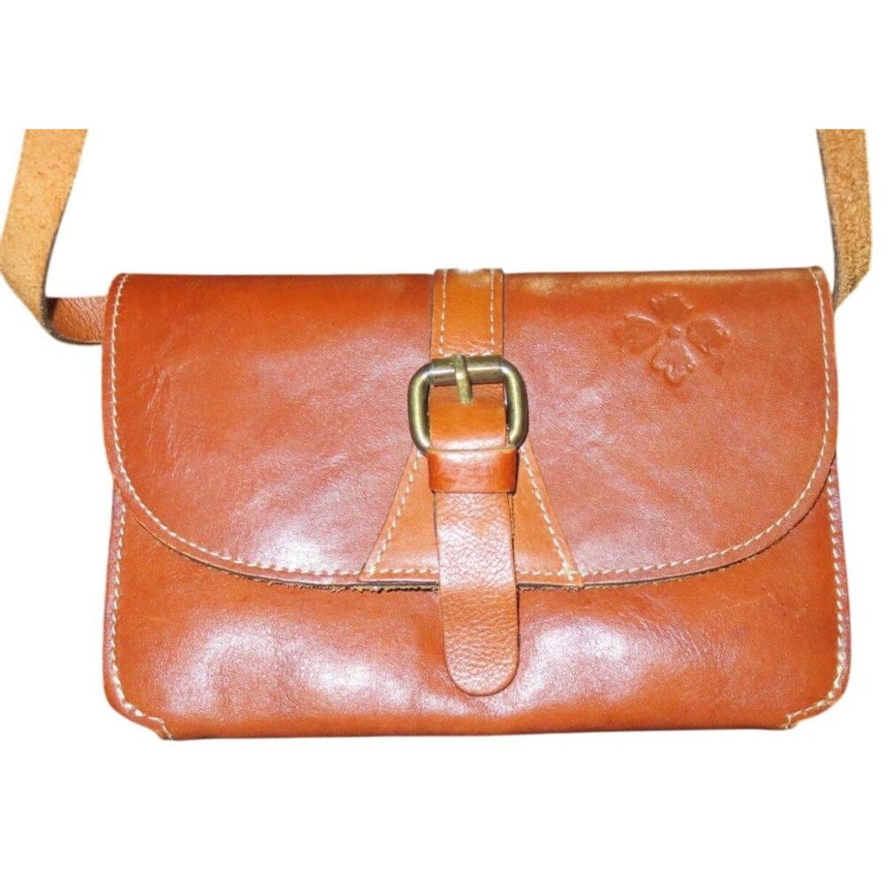 Patricia Nash Heritage Collection Leather Crossbody Wallet in Cognac